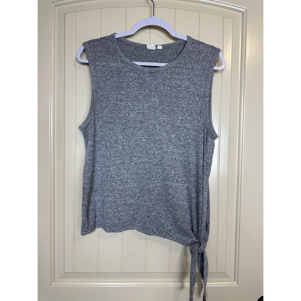 GAP gray knit sleeveless side tie viscose rayon blend top blouse‎ shirt sz M